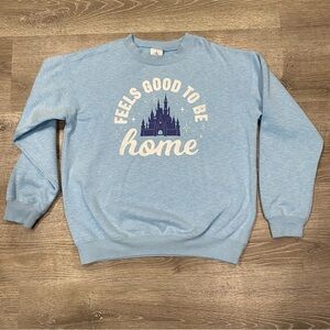 Disney Parks FEELS GOOD TO BE HOME Cinderella Castle Small Crewneck Sweatshirt